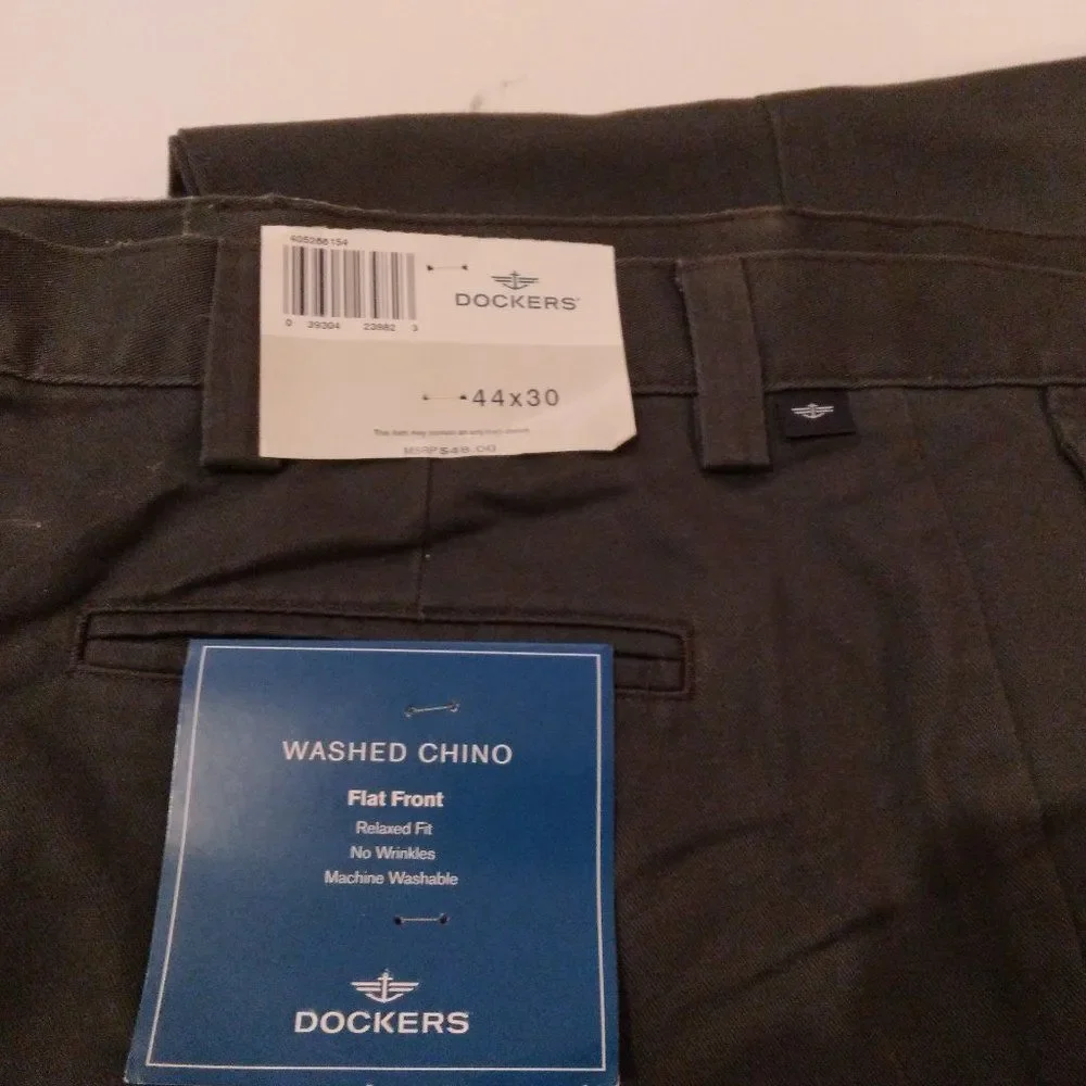 Men's Dockers New Washed Chino Pants - Blue/Gray - sz. 44 x 30L